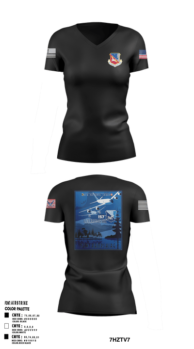157th Air Refueling Wing 27626920 Women's Short Sleeve V-neck Shirt - 1
