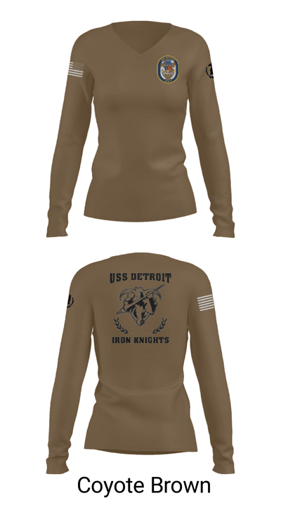 USS Detroit 43379409 Women's Long Sleeve V-neck Shirt - 38