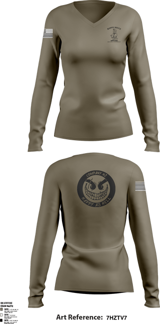 Women's Long Sleeve Vneck Shirt, , Army, Teamtime, Team time, sublimation, custom sports apparel, team uniforms, spirit wear, spiritwear, sports uniforms, custom shirts, team store, custom team store, fundraiser sports, apparel fundraiser