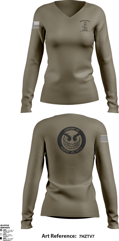 Women's Long Sleeve Vneck Shirt, , Army, Teamtime, Team time, sublimation, custom sports apparel, team uniforms, spirit wear, spiritwear, sports uniforms, custom shirts, team store, custom team store, fundraiser sports, apparel fundraiser
