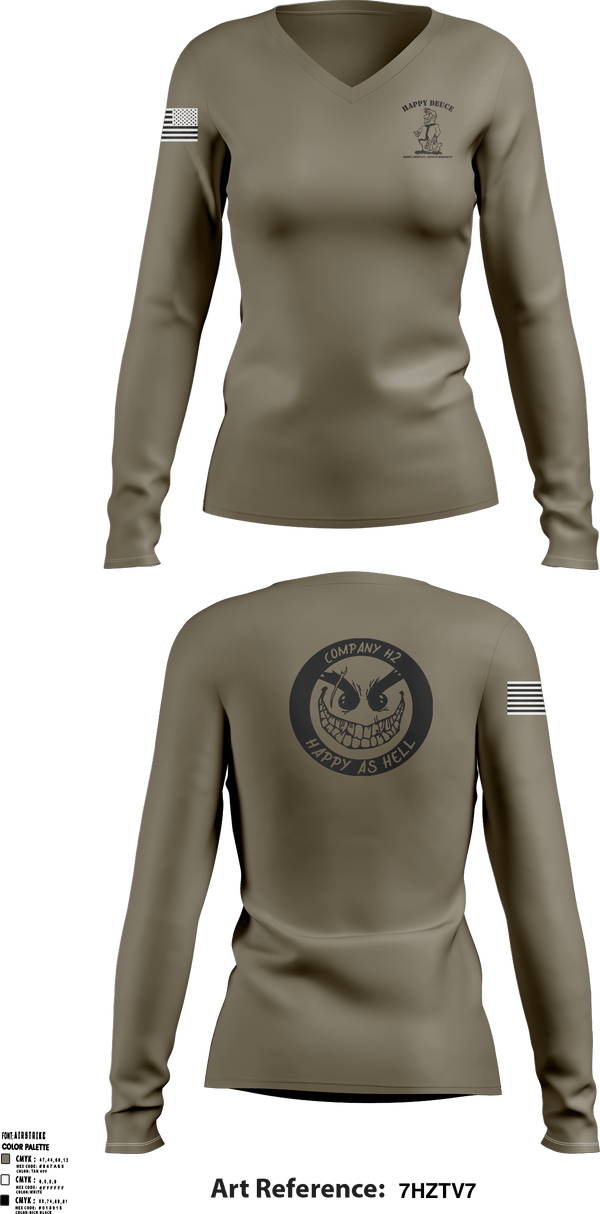 Women's Long Sleeve Vneck Shirt, , Army, Teamtime, Team time, sublimation, custom sports apparel, team uniforms, spirit wear, spiritwear, sports uniforms, custom shirts, team store, custom team store, fundraiser sports, apparel fundraiser