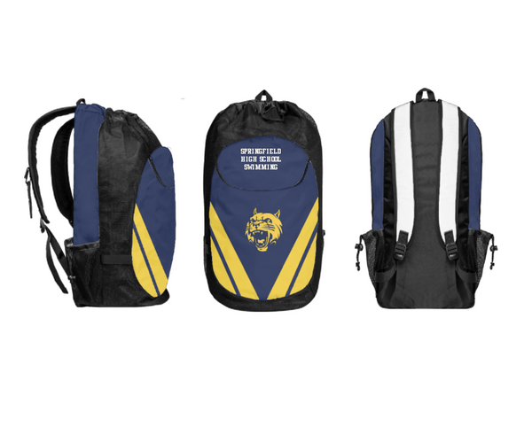 Gear Bag, Springfield High School Swimming, Swimming, Teamtime, Team time, sublimation, custom sports apparel, team uniforms, spirit wear, spiritwear, sports uniforms, custom shirts, team store, custom team store, fundraiser sports, apparel fundraiser
