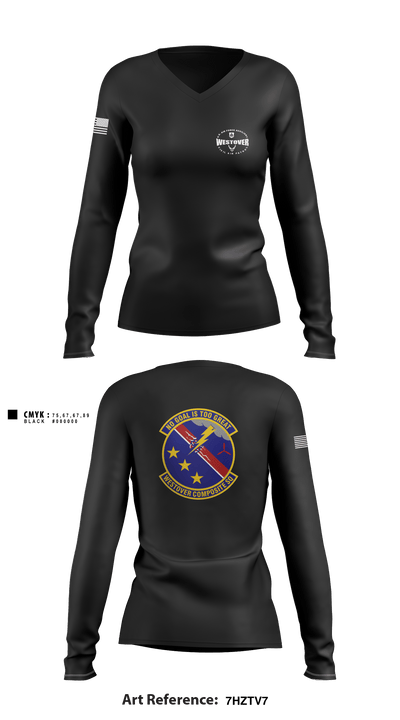 Westover Composite Squadron 58741877 Women's Long Sleeve V-neck Shirt - 1