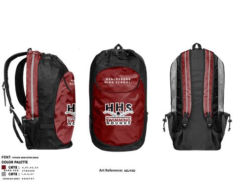 Gear Bag, Healdsburg Senior High School Swimming, Swimming, Teamtime, Team time, sublimation, custom sports apparel, team uniforms, spirit wear, spiritwear, sports uniforms, custom shirts, team store, custom team store, fundraiser sports, apparel fundraiser
