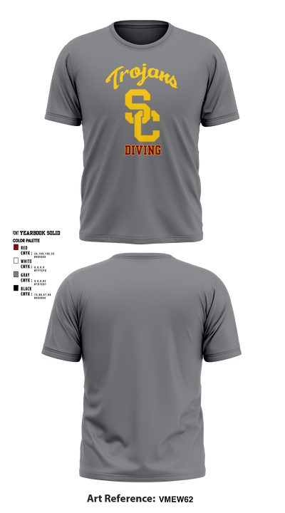 University Of Southern California Diving 38780209 Short Sleeve Performance Shirt - 18