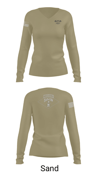 Women's Long Sleeve Vneck Shirt, , Army, Teamtime, Team time, sublimation, custom sports apparel, team uniforms, spirit wear, spiritwear, sports uniforms, custom shirts, team store, custom team store, fundraiser sports, apparel fundraiser