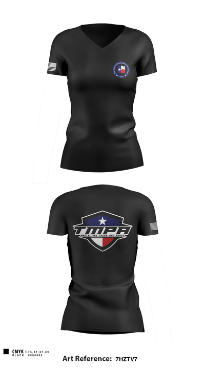 Texas Municipal Police Association 6518461 Women's Short Sleeve V-neck Shirt - 1