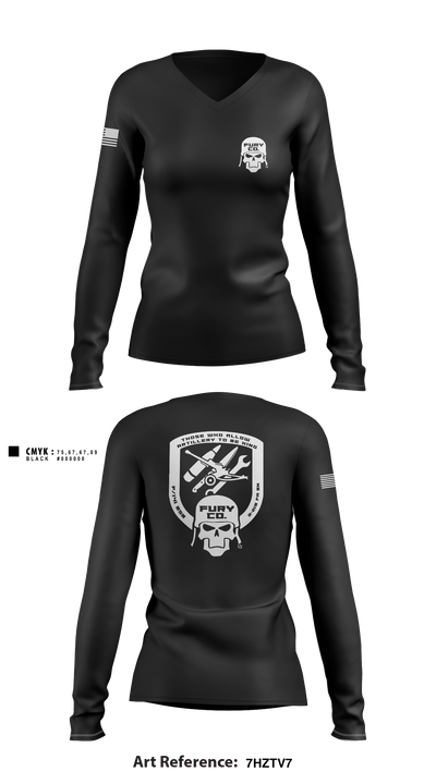 F (FA FSC) 141 BSB 93612755 Women's Long Sleeve V-neck Shirt - 1