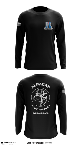 Long Sleeve Performance Shirt, Alpha Company 205th MI BN, Army, Teamtime, Team time, sublimation, custom sports apparel, team uniforms, spirit wear, spiritwear, sports uniforms, custom shirts, team store, custom team store, fundraiser sports, apparel fundraiser