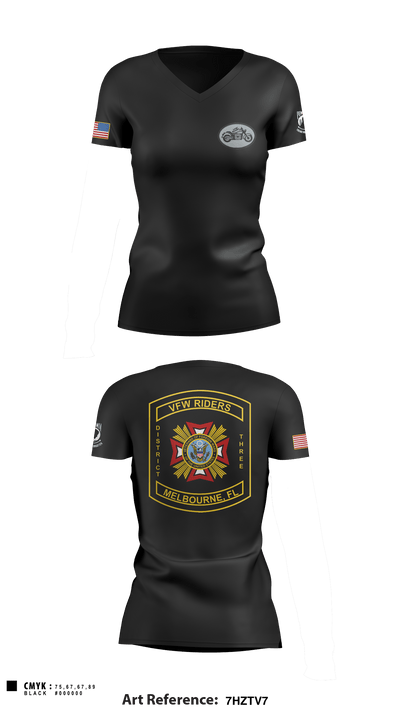 VFW Post 8191 13144984 Women's Short Sleeve V-neck Shirt - 1
