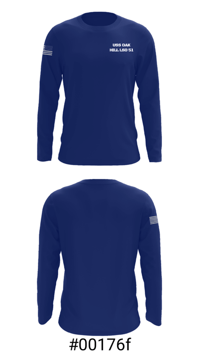 USS OAK HILL LSD 51 23467788 Long Sleeve Performance Shirt - 3