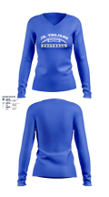 Orland Jr Trojans Football 79293862 Women's Long Sleeve V-neck Shirt - 1