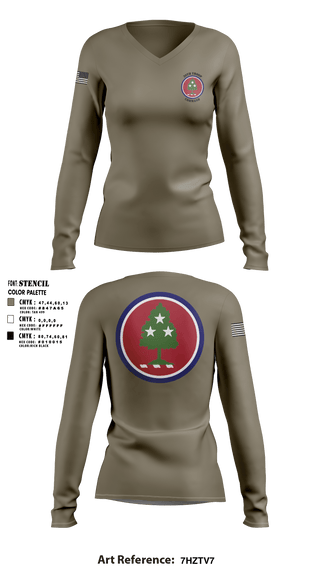 Women's Long Sleeve Vneck Shirt, , National Guard, Teamtime, Team time, sublimation, custom sports apparel, team uniforms, spirit wear, spiritwear, sports uniforms, custom shirts, team store, custom team store, fundraiser sports, apparel fundraiser