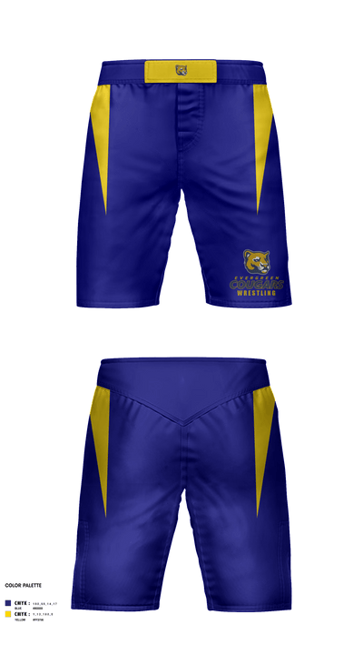 Evergreen High School Wrestling 67043077 Fight Shorts - 1