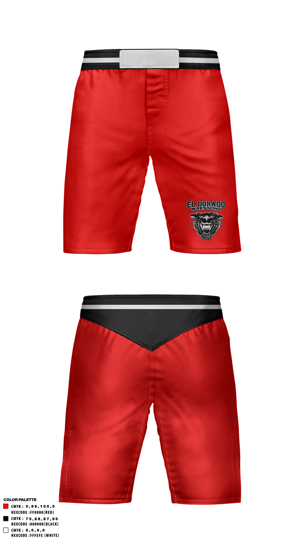 Fight Shorts, El Dorado High School Wrestling, Wrestling, Teamtime, Team time, sublimation, custom sports apparel, team uniforms, spirit wear, spiritwear, sports uniforms, custom shirts, team store, custom team store, fundraiser sports, apparel fundraiser
