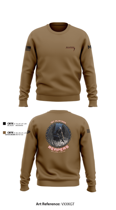 49th A co 1st Platoon REAPERS 78641109 Crew Neck Sweatshirt - 1