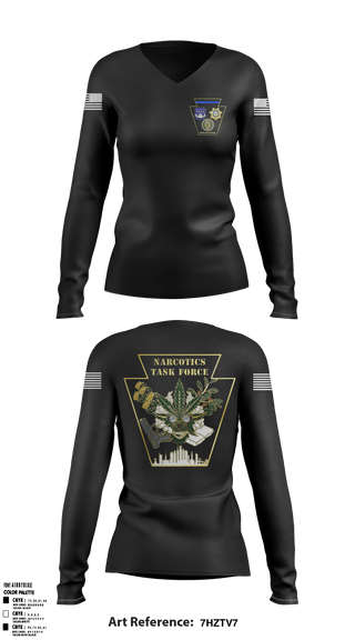Women's Long Sleeve Vneck Shirt, Narcotics, Police, Teamtime, Team time, sublimation, custom sports apparel, team uniforms, spirit wear, spiritwear, sports uniforms, custom shirts, team store, custom team store, fundraiser sports, apparel fundraiser