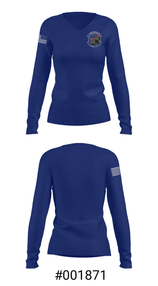 Women's Long Sleeve Vneck Shirt, , Air Force, Teamtime, Team time, sublimation, custom sports apparel, team uniforms, spirit wear, spiritwear, sports uniforms, custom shirts, team store, custom team store, fundraiser sports, apparel fundraiser