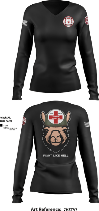 Women's Long Sleeve Vneck Shirt, WBAMCAlpha Company, WBAMC, Softball, Teamtime, Team time, sublimation, custom sports apparel, team uniforms, spirit wear, spiritwear, sports uniforms, custom shirts, team store, custom team store, fundraiser sports, apparel fundraiser