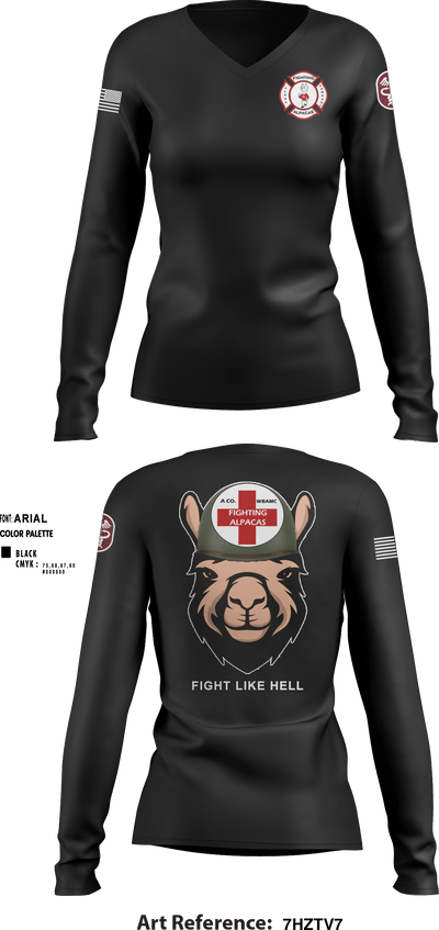 Alpha Company, WBAMC 94187438 Women's Long Sleeve V-neck Shirt - 5