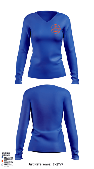 Women's Long Sleeve Vneck Shirt, Mosholu Day Camp, Spirit Store, Teamtime, Team time, sublimation, custom sports apparel, team uniforms, spirit wear, spiritwear, sports uniforms, custom shirts, team store, custom team store, fundraiser sports, apparel fundraiser