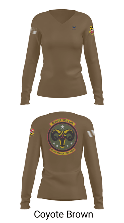 Towson Composite Squadron 17976164 Women's Long Sleeve V-neck Shirt - 38