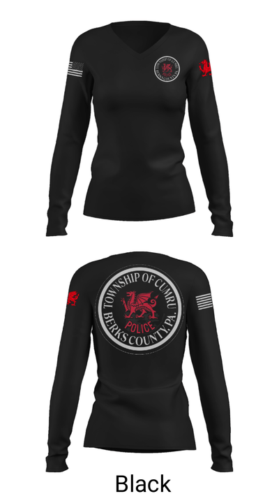 Cumru Township Police Department 51798017 Women's Long Sleeve V-neck Shirt - 39