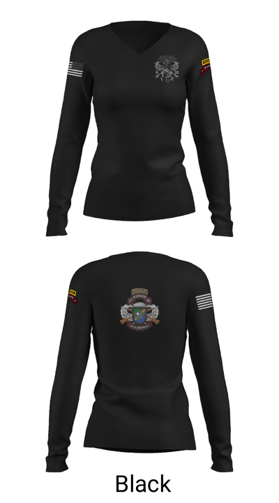 75th RGT 3rd BN Co C Alpha 88655986 Women's Long Sleeve V-neck Shirt - 20