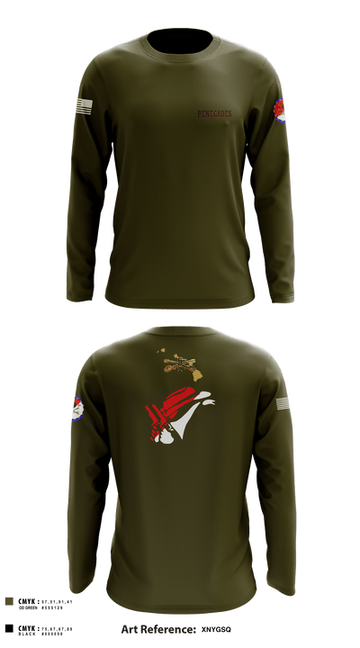 2-6 Cav Alpha troop Renegades 57667590 Long Sleeve Performance Shirt - 3