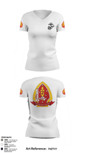 1st Battalion 2nd Marines 97957515 Women's Short Sleeve V-neck Shirt - 2