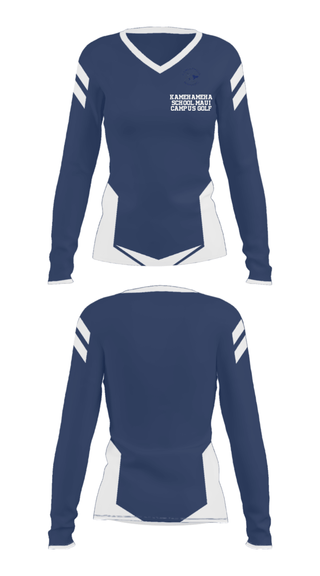 Women's Long Sleeve Vneck Shirt, Kamehameha School-Maui Campus Golf, Golf, Teamtime, Team time, sublimation, custom sports apparel, team uniforms, spirit wear, spiritwear, sports uniforms, custom shirts, team store, custom team store, fundraiser sports, apparel fundraiser