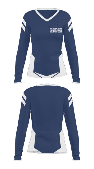 Kamehameha School-Maui Campus Golf 44594344 Women's Long Sleeve V-neck Shirt - 15