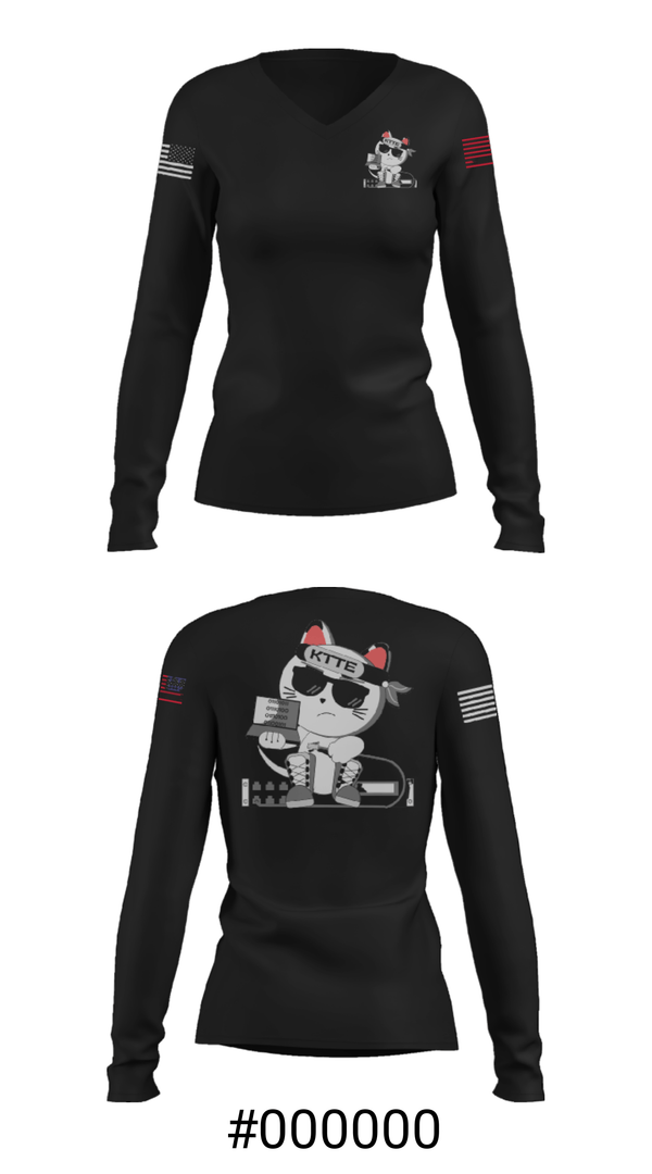 Women's Long Sleeve Vneck Shirt, , Air Force, Teamtime, Team time, sublimation, custom sports apparel, team uniforms, spirit wear, spiritwear, sports uniforms, custom shirts, team store, custom team store, fundraiser sports, apparel fundraiser