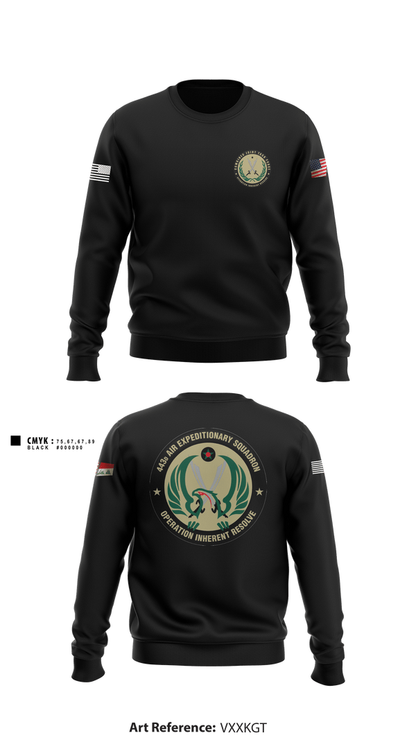 Crew Neck Sweatshirt, 443 AES, Air Force, Teamtime, Team time, sublimation, custom sports apparel, team uniforms, spirit wear, spiritwear, sports uniforms, custom shirts, team store, custom team store, fundraiser sports, apparel fundraiser