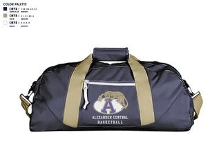 Duffle Bag, Alexander Central High School Basketball, Women's Basketball, Teamtime, Team time, sublimation, custom sports apparel, team uniforms, spirit wear, spiritwear, sports uniforms, custom shirts, team store, custom team store, fundraiser sports, apparel fundraiser