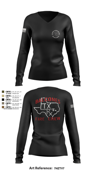 Women's Long Sleeve Vneck Shirt, , Fire Department, Teamtime, Team time, sublimation, custom sports apparel, team uniforms, spirit wear, spiritwear, sports uniforms, custom shirts, team store, custom team store, fundraiser sports, apparel fundraiser