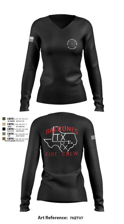 Balcones Canyonlands 51693134 Women's Long Sleeve V-neck Shirt - 1