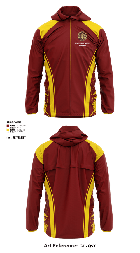 Windbreaker, Lincoln High School Baseball, Baseball, Teamtime, Team time, sublimation, custom sports apparel, team uniforms, spirit wear, spiritwear, sports uniforms, custom shirts, team store, custom team store, fundraiser sports, apparel fundraiser