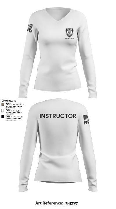 Richmond Police Instructors 34175667 Women's Long Sleeve V-neck Shirt - 8