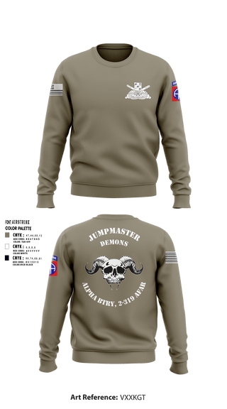 Crew Neck Sweatshirt, ALPHA BTRY, 2-319th AFAR, Army, Teamtime, Team time, sublimation, custom sports apparel, team uniforms, spirit wear, spiritwear, sports uniforms, custom shirts, team store, custom team store, fundraiser sports, apparel fundraiser