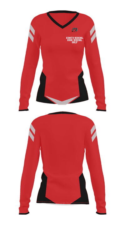 King's School High School Golf 51322311 Women's Long Sleeve V-neck Shirt - 16