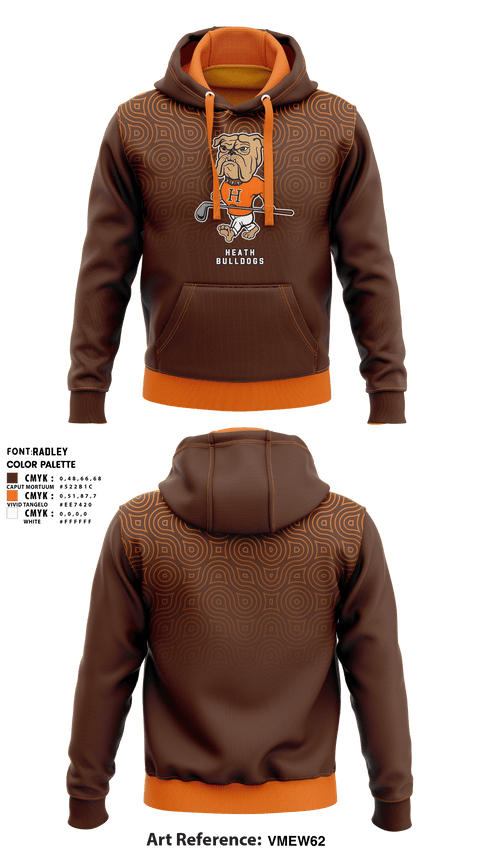 Hoodie, Heath Bulldogs, Golf, Teamtime, Team time, sublimation, custom sports apparel, team uniforms, spirit wear, spiritwear, sports uniforms, custom shirts, team store, custom team store, fundraiser sports, apparel fundraiser