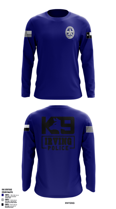 Irving Police K9 Unit 73761105 Long Sleeve Performance Shirt - 1