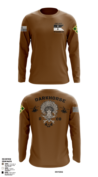 Long Sleeve Performance Shirt, 4-4 AB DARKHORSE, Army, Teamtime, Team time, sublimation, custom sports apparel, team uniforms, spirit wear, spiritwear, sports uniforms, custom shirts, team store, custom team store, fundraiser sports, apparel fundraiser
