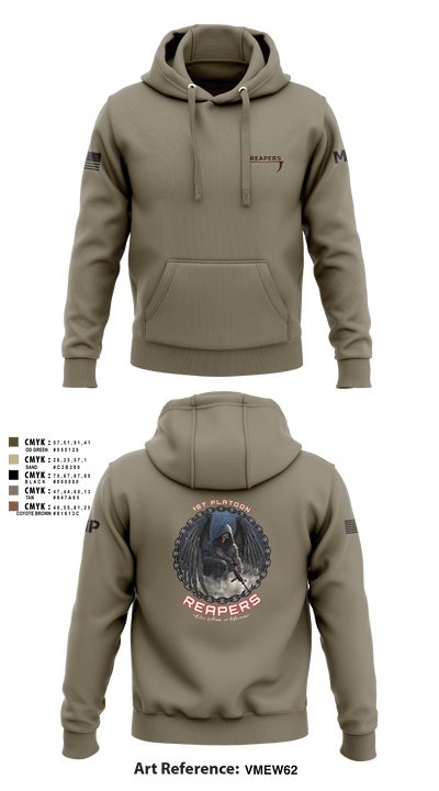 49th A co 1st Platoon REAPERS 78641109 Hoodie - 4