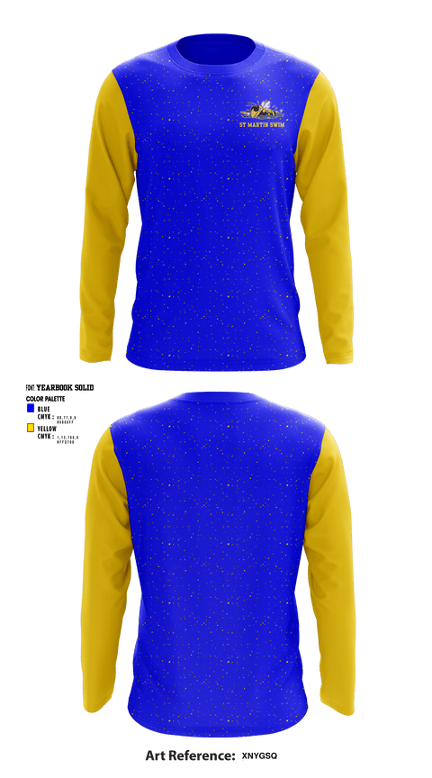 Long Sleeve Performance Shirt, St Martin High School Swimming, Swimming, Teamtime, Team time, sublimation, custom sports apparel, team uniforms, spirit wear, spiritwear, sports uniforms, custom shirts, team store, custom team store, fundraiser sports, apparel fundraiser