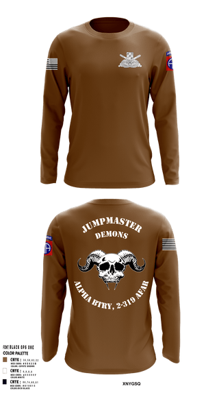 Long Sleeve Performance Shirt, ALPHA BTRY, 2-319th AFAR, Army, Teamtime, Team time, sublimation, custom sports apparel, team uniforms, spirit wear, spiritwear, sports uniforms, custom shirts, team store, custom team store, fundraiser sports, apparel fundraiser