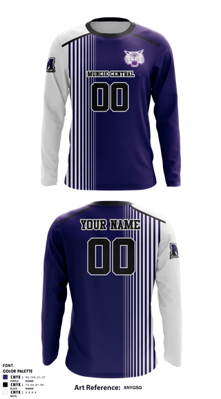 Long Sleeve Performance Shirt, Muncie Central High School Volleyball, Men's Volleyball, Teamtime, Team time, sublimation, custom sports apparel, team uniforms, spirit wear, spiritwear, sports uniforms, custom shirts, team store, custom team store, fundraiser sports, apparel fundraiser