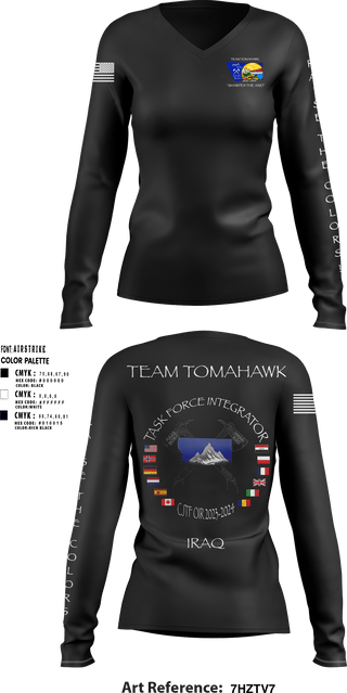 Women's Long Sleeve Vneck Shirt, 1889th RSG, Army, Teamtime, Team time, sublimation, custom sports apparel, team uniforms, spirit wear, spiritwear, sports uniforms, custom shirts, team store, custom team store, fundraiser sports, apparel fundraiser