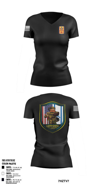 13TH Missile Defense Battery 28946182 Women's Short Sleeve V-neck Shirt - 1